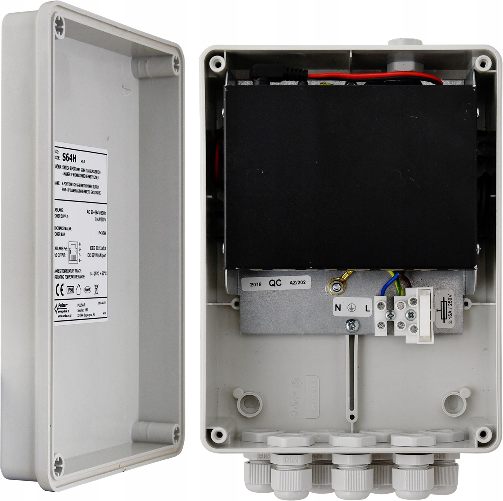 Switch 4xPoE v hermetickom puzdre S64H Pulsar