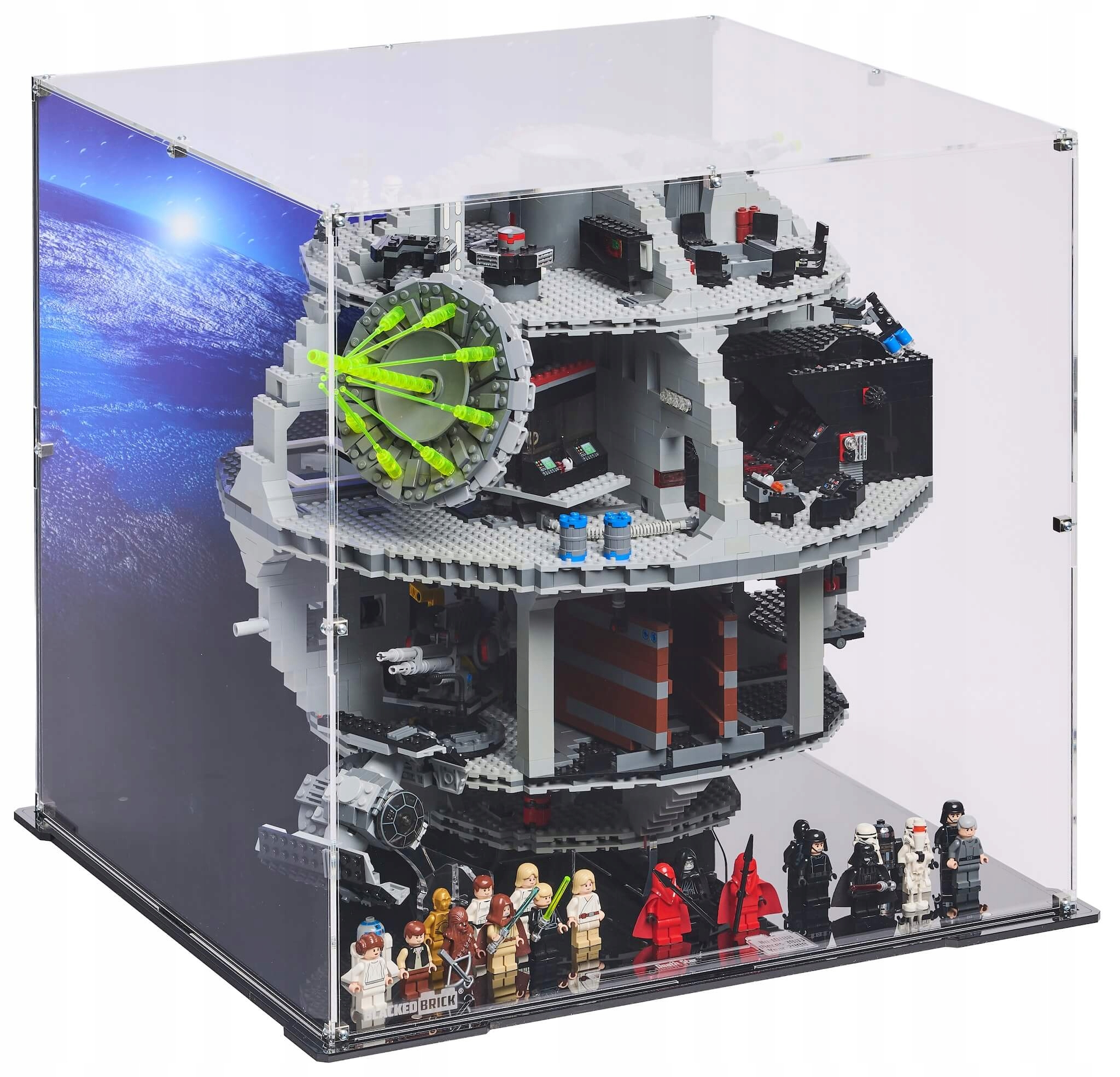 Vitrína s pozadím Blacked Brick pre Lego 75159 Star Wars Hviezda smrti