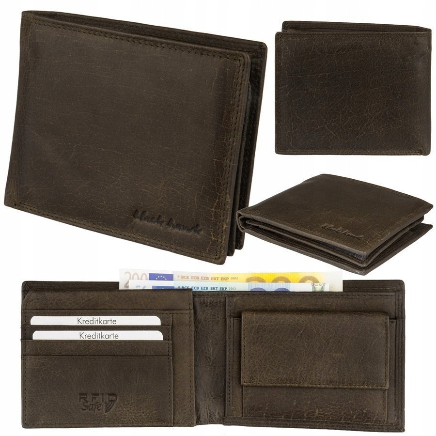 Peněženka z přírodní kůže tmavě hnědá Black Hawk GBK-106 C Braz