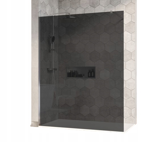 Ścianka prysznicowa Walk-In 140cm kabina prysznicowa EX101 szkło szare 10mm