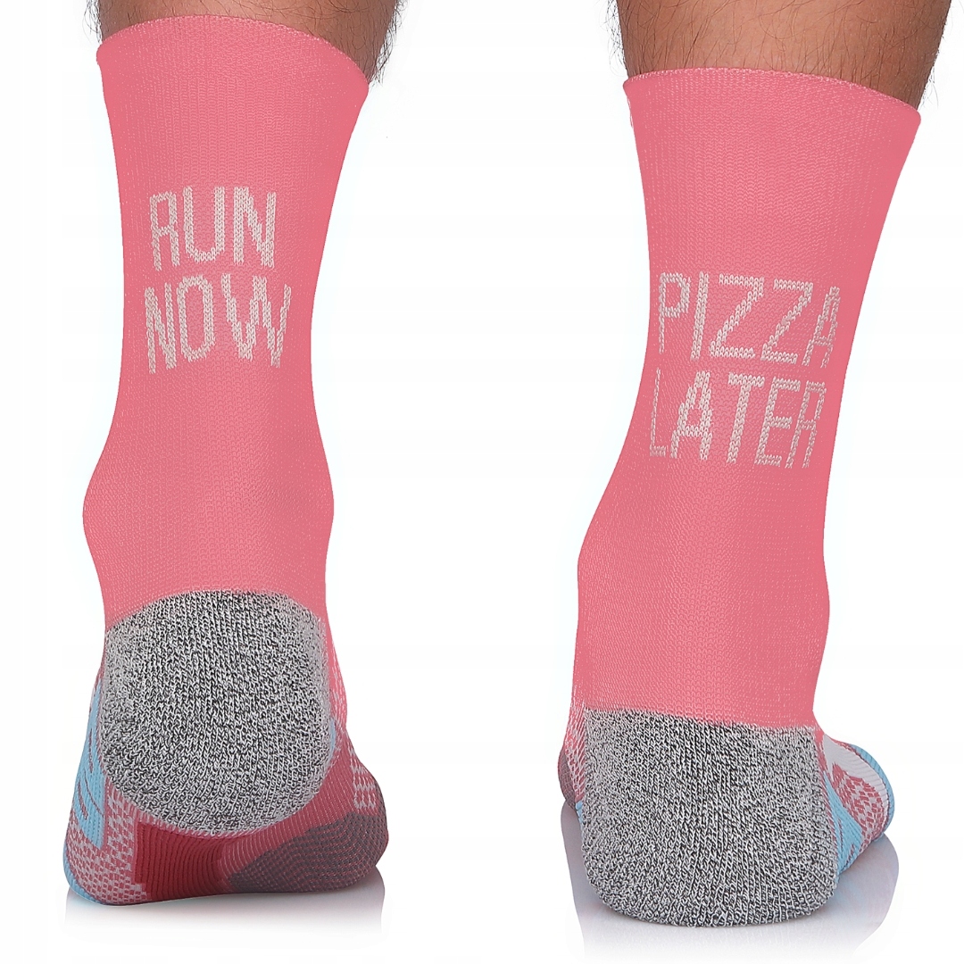 Skarpety biegowe Running Raid Run Now, Pizza Later 43-46 Różowe