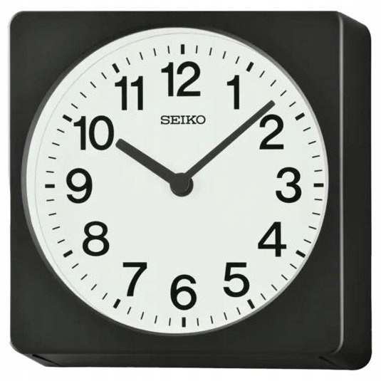 Čitateľné Klasické Čierne Štvorcové Japonské Hodiny Seiko QXA860K 19*19 cm