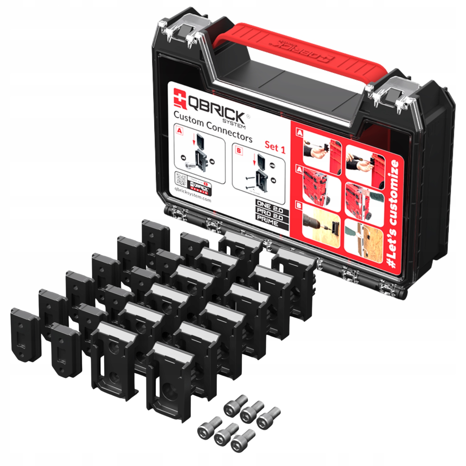 Qbrick Custom Set 1 Sada adaptérů pro červené skříně v organizéru x2