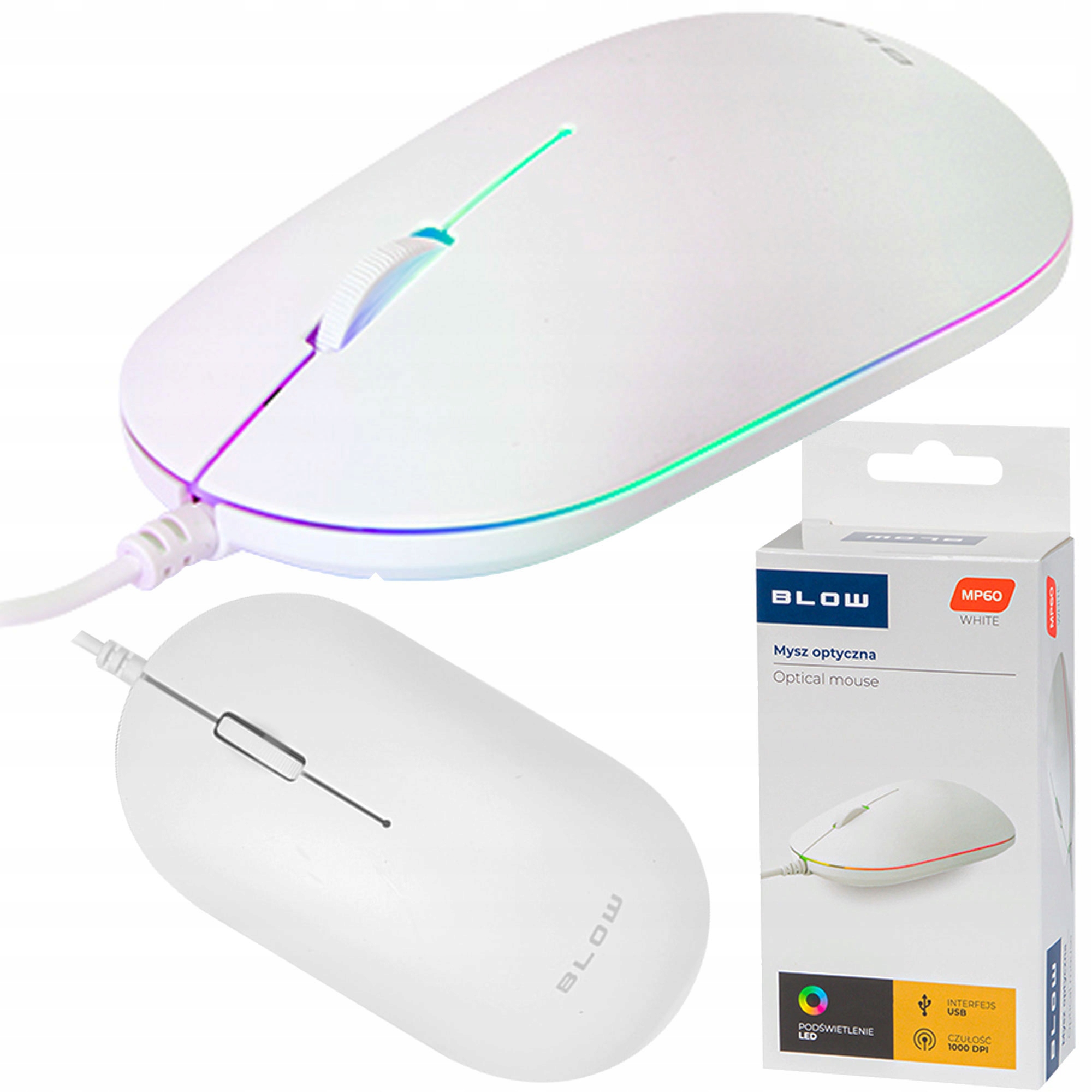 

Mysz Myszka Podświetlana Led Rgb Przewodowa Usb