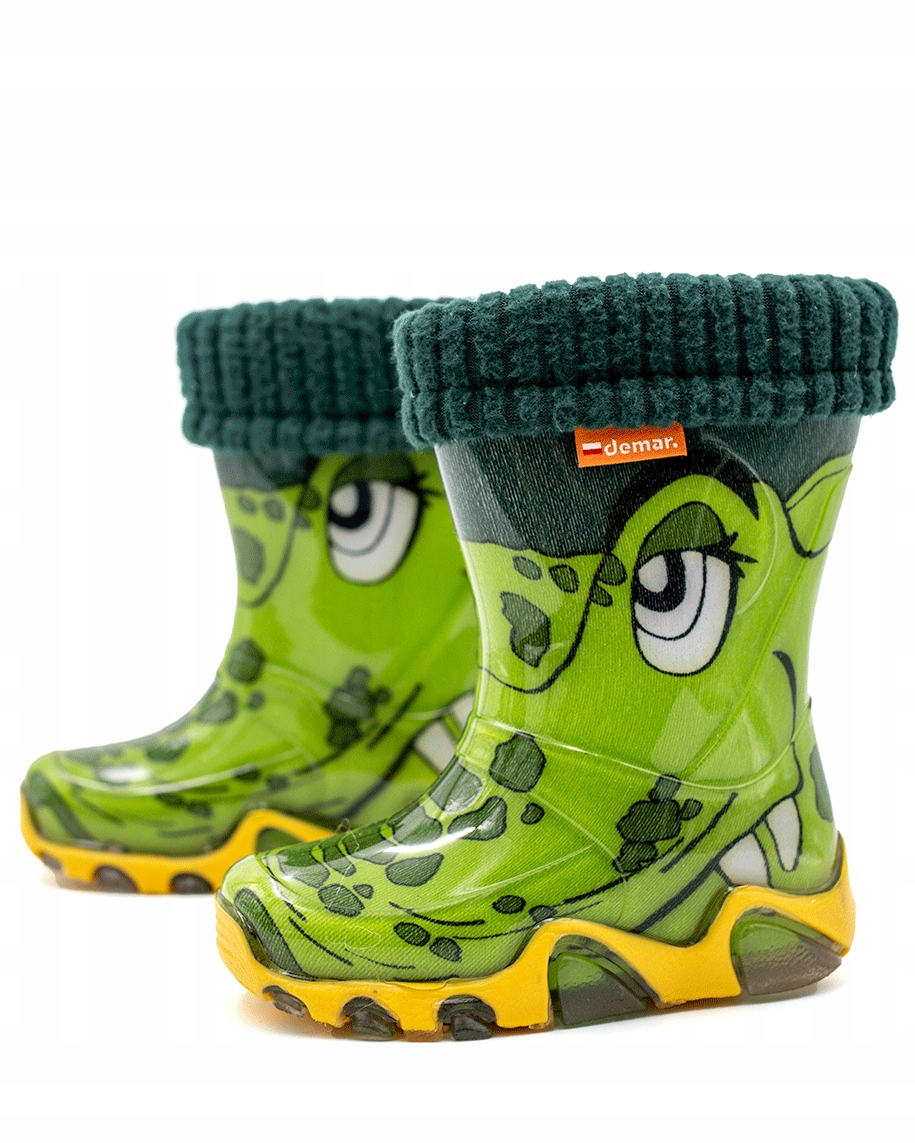 Kalosze Dziecięce ocieplane Gumowce dla Dzieci Krokodylek zielone Demar Kod producenta 0032 B