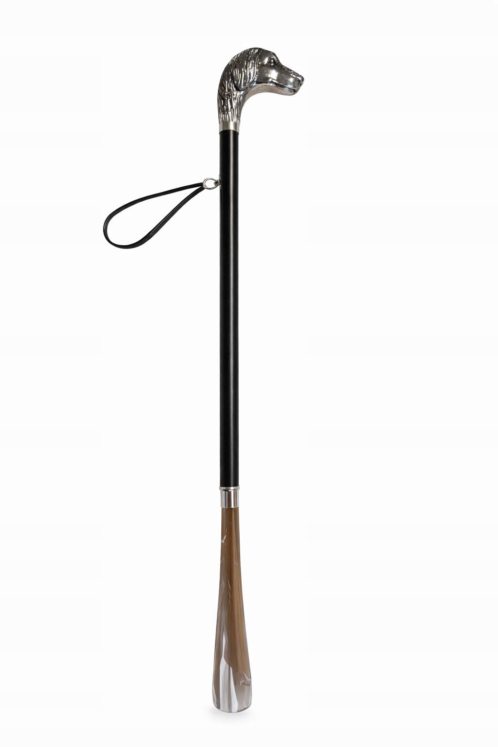 Ozdobná lžíce na boty se stříbrnou rukojetí Pes je pevná a Elegantní