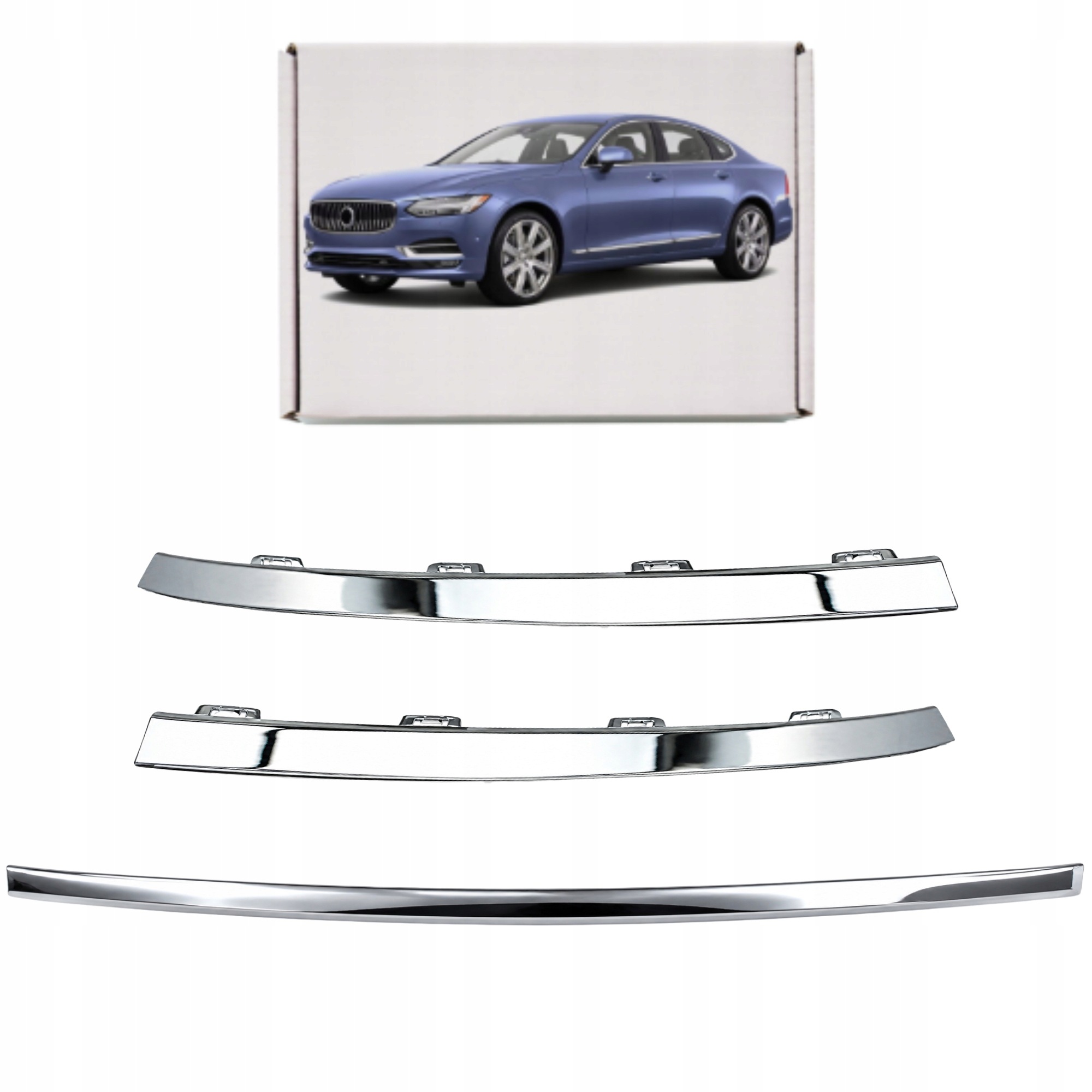 Volvo V90 S90 II Lift LCI 20- Lišty Nárazníku Levá Pravá Středová Náhrada