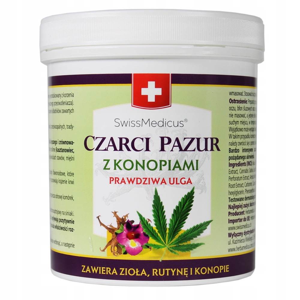 

Maść Czarci pazur z konopiami 250 ml na ból stawów