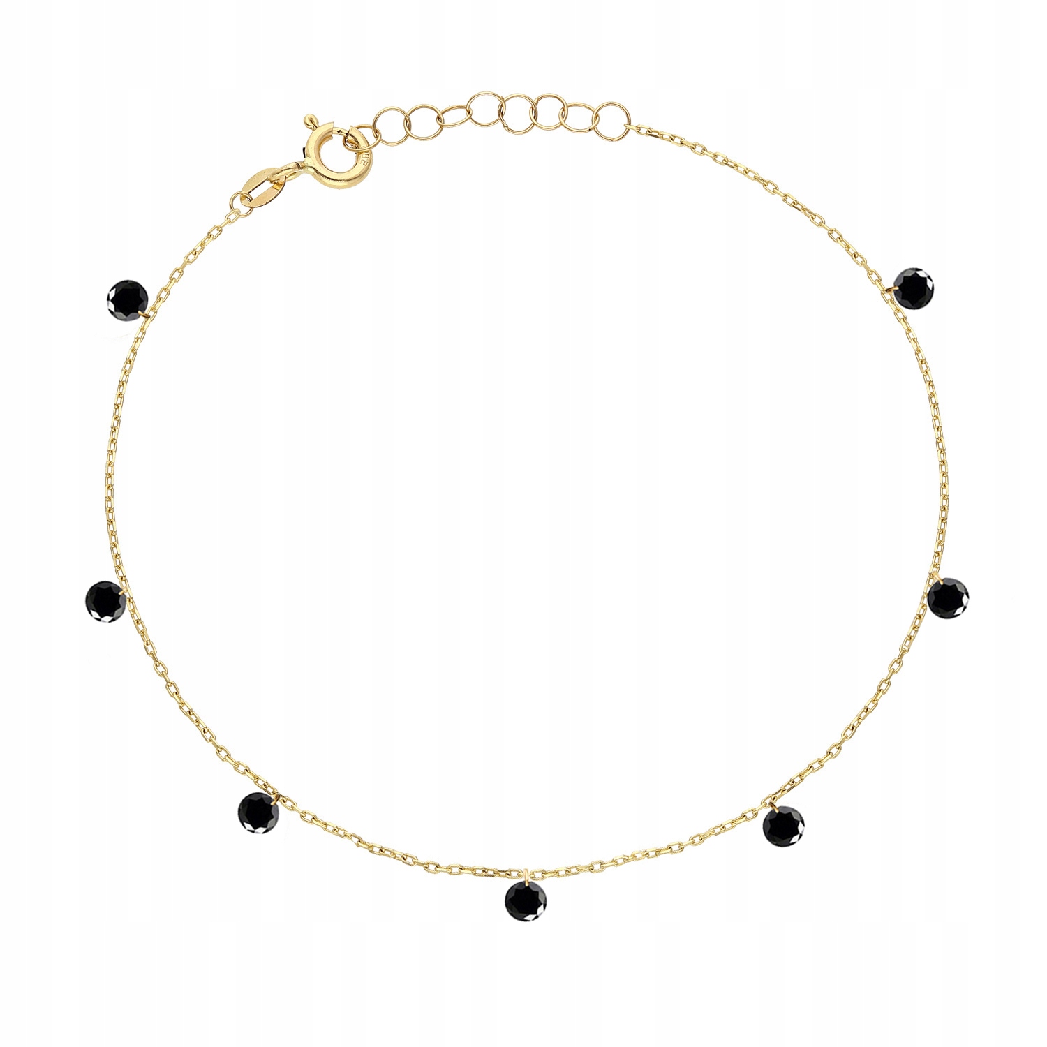 Zlatý náramek s černými zirkony PR.585 Gravírování