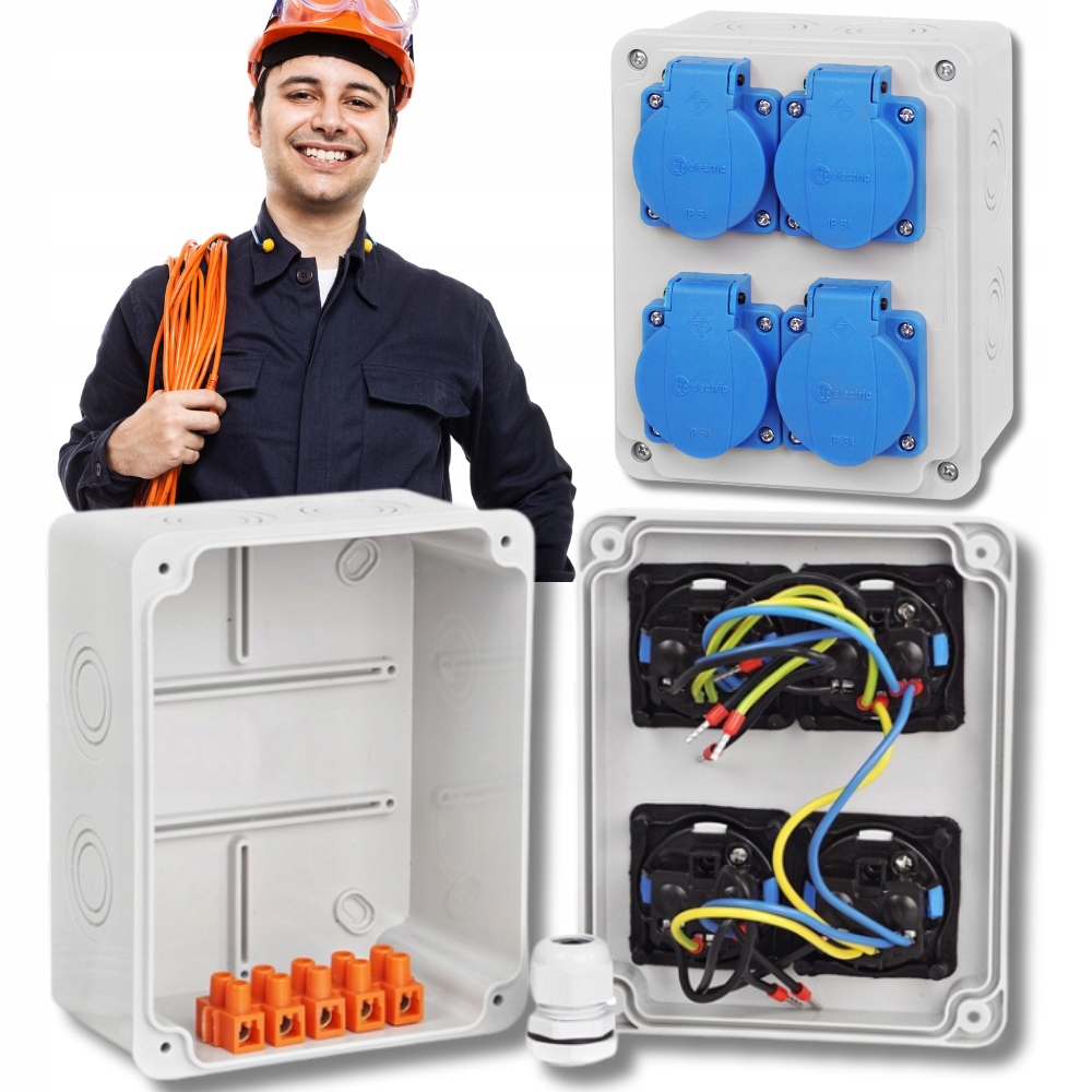 Stavební rozvaděč Jednofázový 4x 230V Certifikát