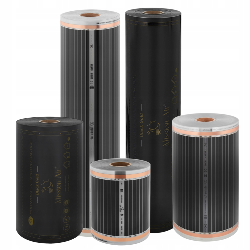 ZESTAW Mission Air Folia Mata Grzewcza PODCZERWIEŃ 50cm I 160W/m² 3,5m² PTC Rodzaj elektryczne