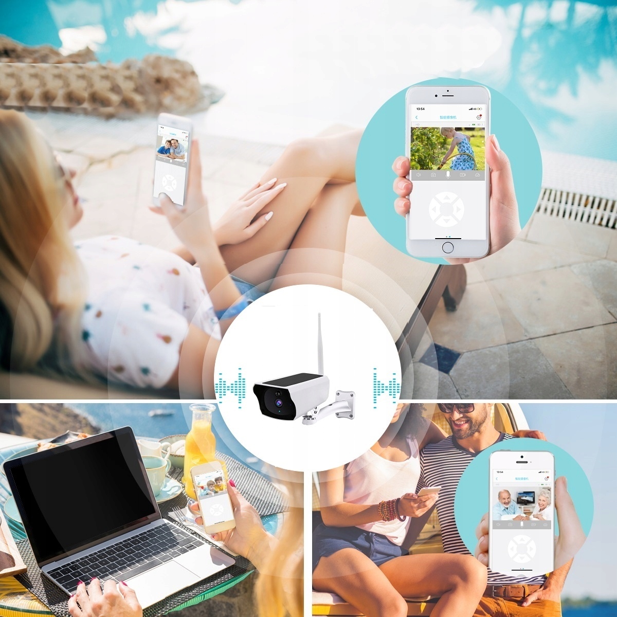 KAMERA SOLARNA ZEWNĘTRZNA IP WIFI FULL HD USB Technologia IP