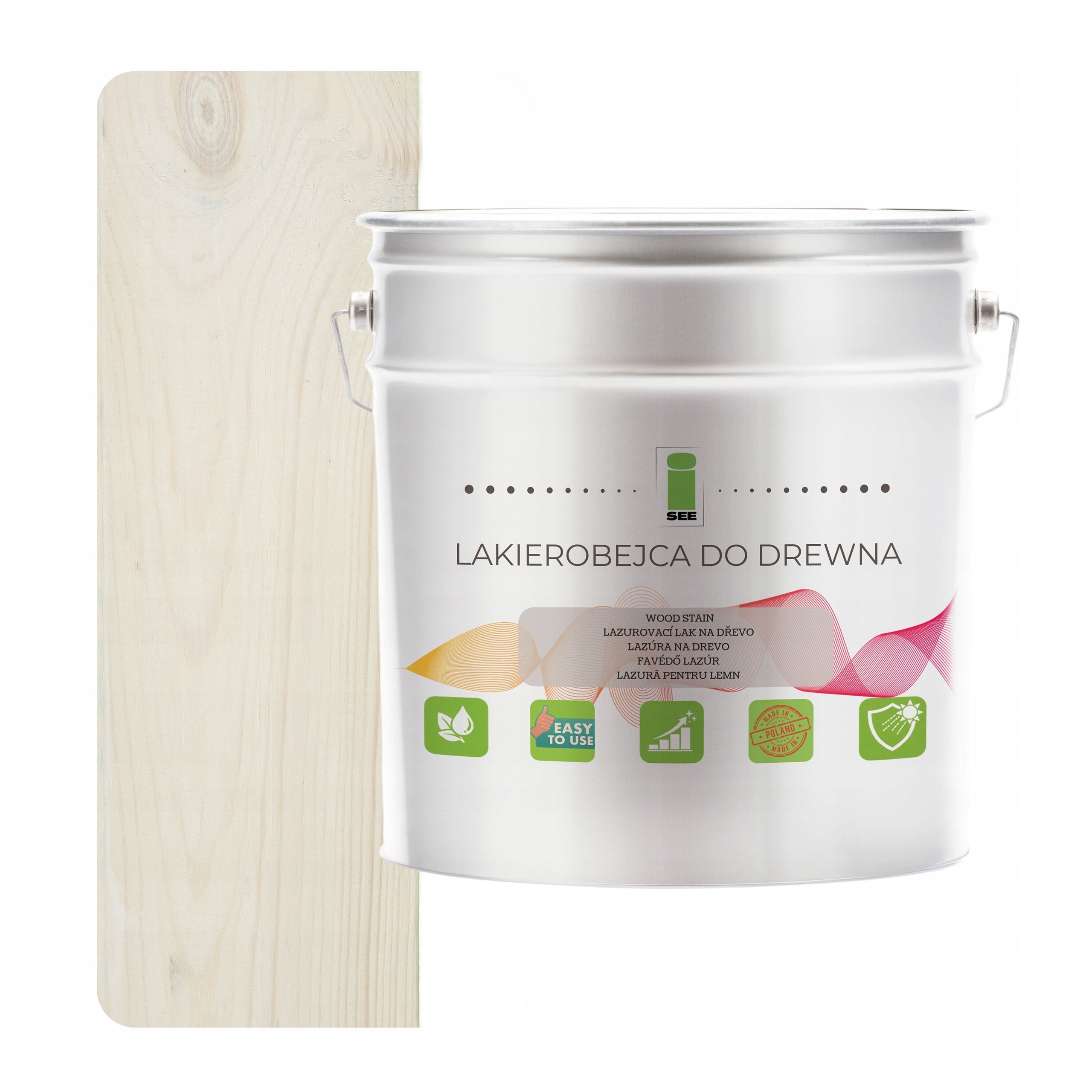 Lak na dřevo bílý, hydrofobní, bez zápachu, satén 3v1 2,5L 9003