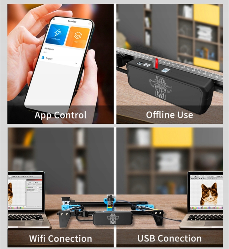 Grawer /wycinarka laserowa Twotrees TTS-55 Pro 40W 30000mm/min Plotery Rodzaj inny