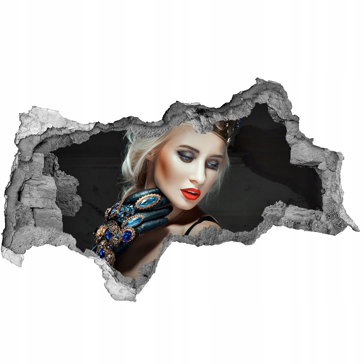 

Fototapeta dziura na ścianę Kobieta w koronie