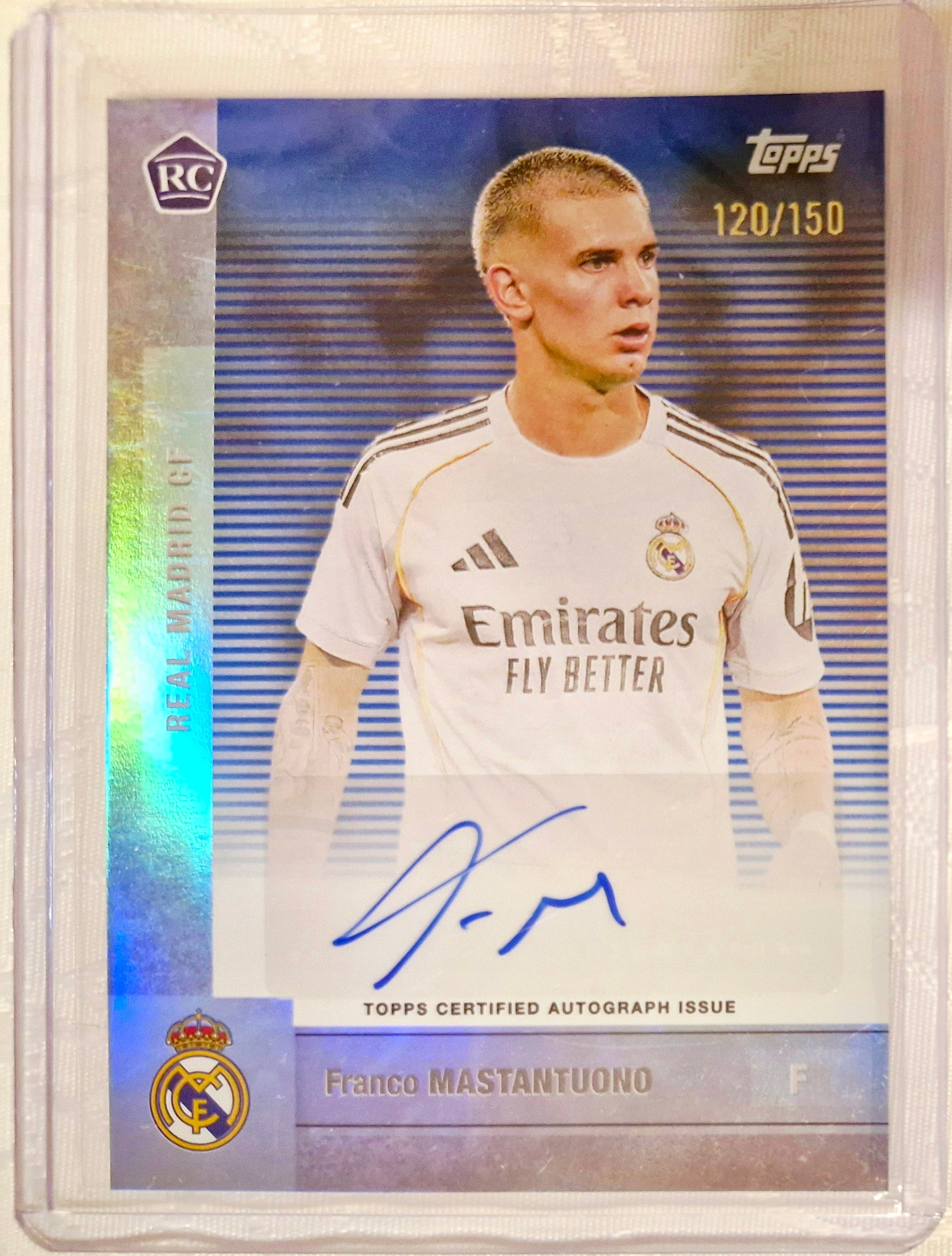 Franco Mastantuono 120/150 Rc Topps Real Madryt 2025/26 Autograf Unikat!!!
