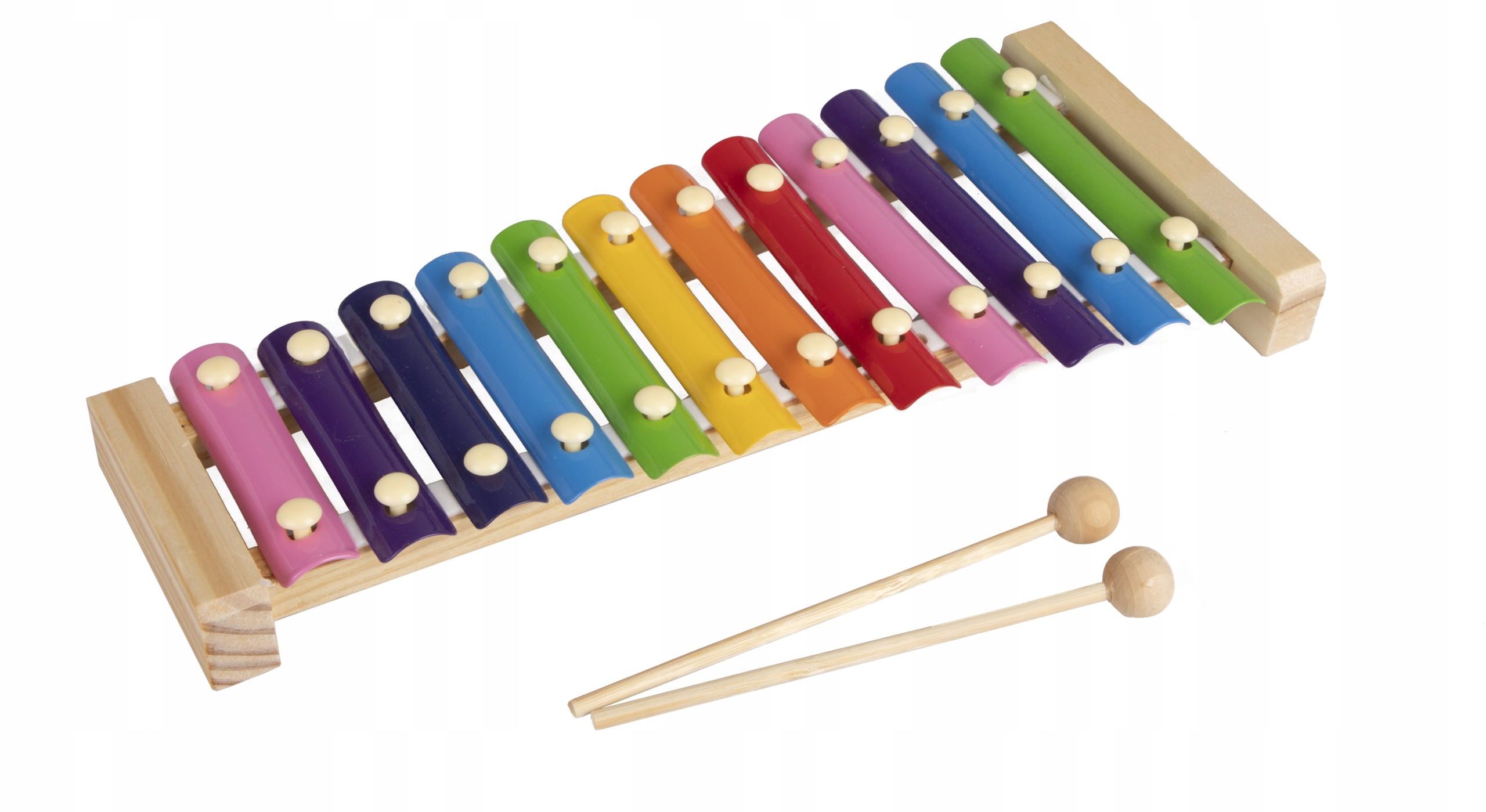 KOLOROWE CYMBAŁKI MUZYCZNE DREWNIANE 12 TON Stan opakowania oryginalne