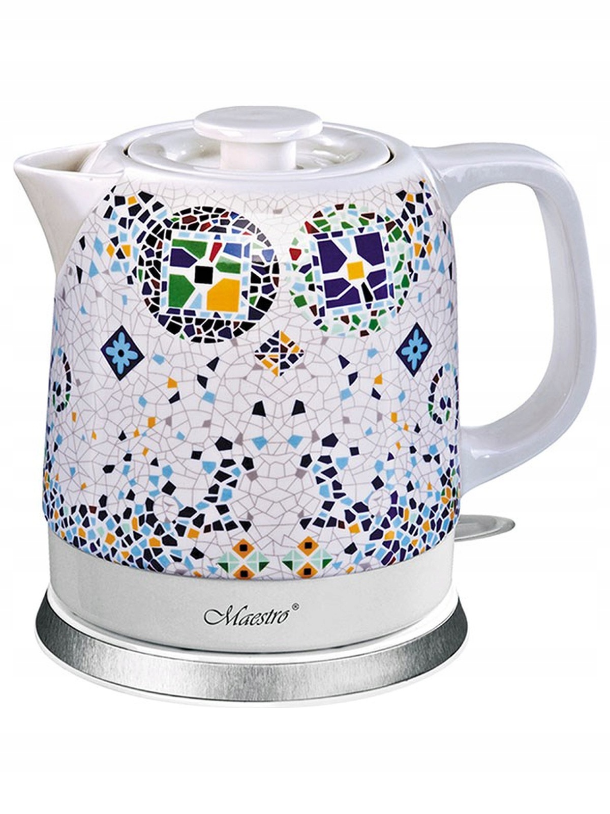 Elektrická bezdrátová varná konvice Maestro MR-068-MOSAIC bílá 1500 W 1,5 L