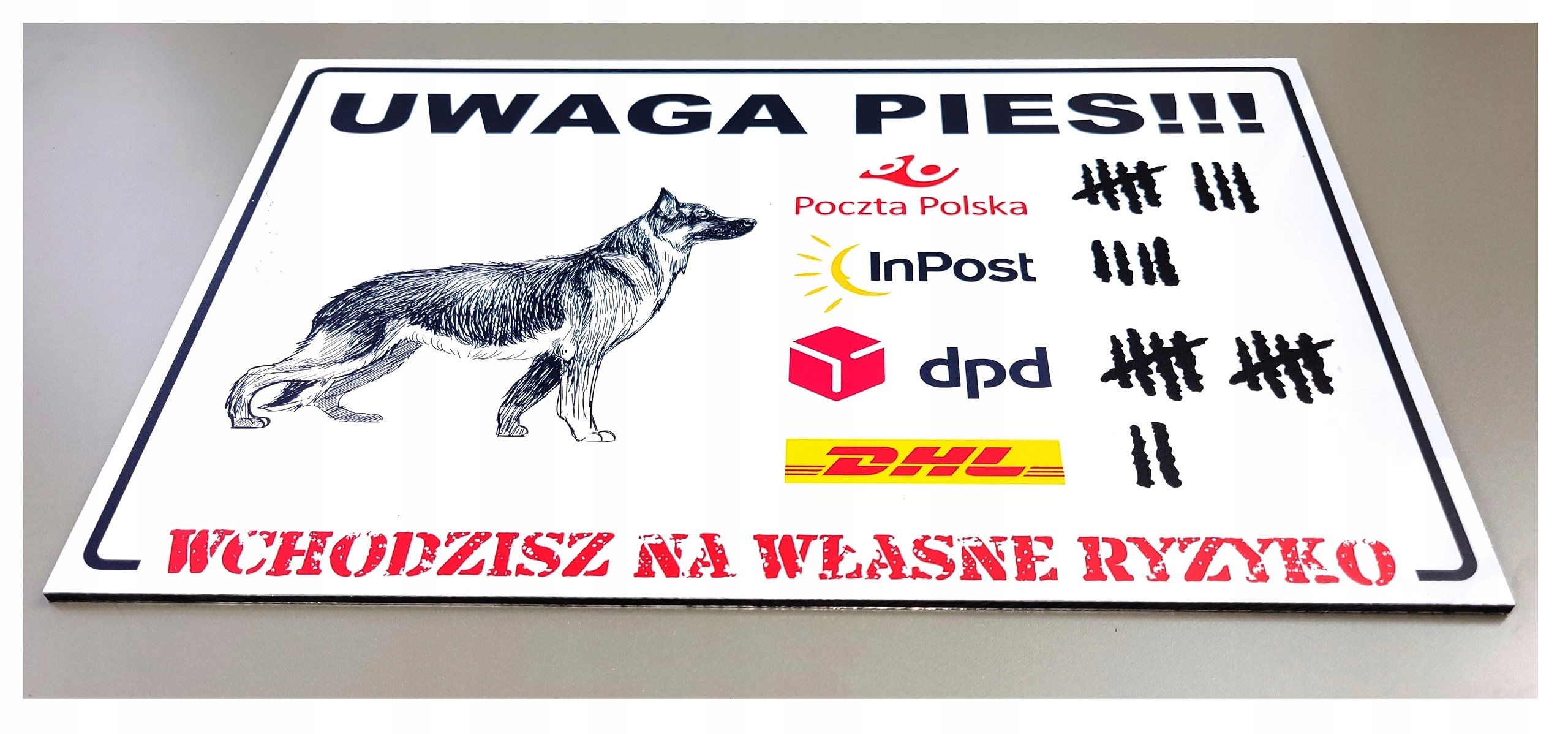 TABLICZKA UWAGA PIES OSTRZEGAWCZA 30X20 ALUMINIUM Kod producenta 342E-398DB_20221129204937