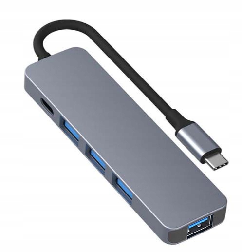 ROZGAŁĘŹNIK ROZDZIELACZ ADAPTER HUB SPLITTER SLIM 4x USB 3.0 1x USB C