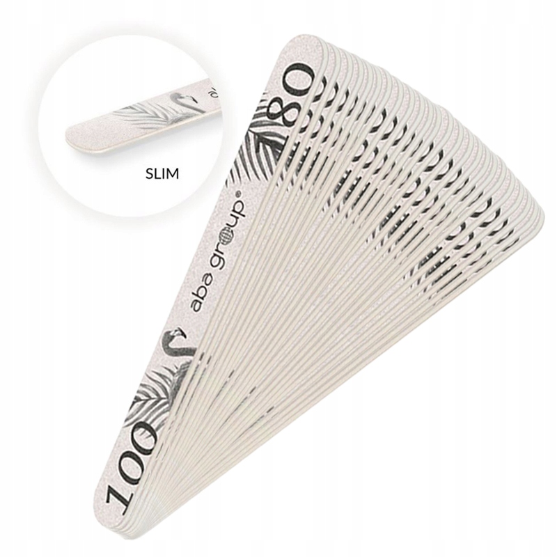 

Zestaw 50x Aba pilnik Slim prosty zebra 100/180