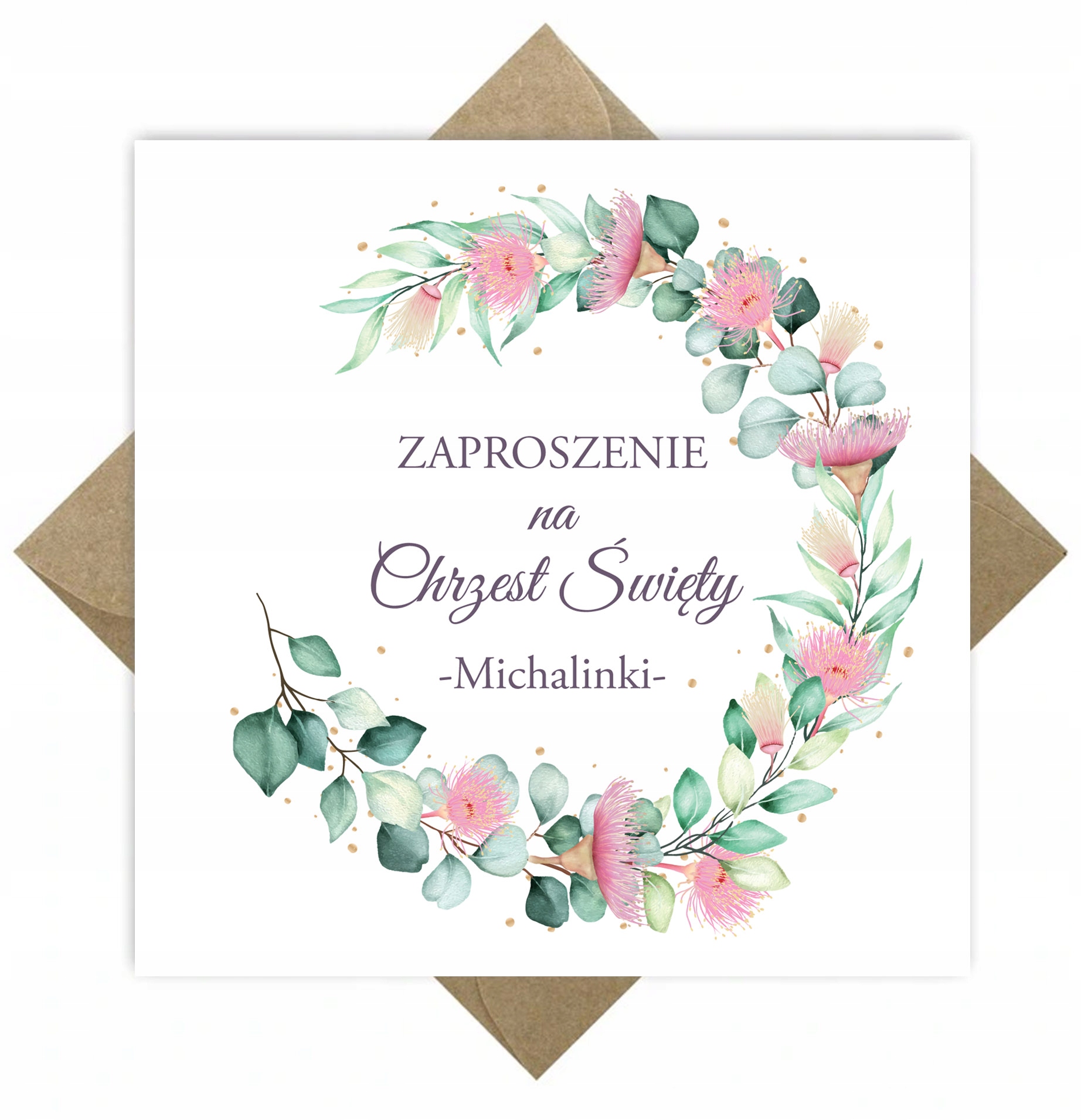 ZAPROSZENIE zaproszenia NA CHRZEST Święty IMIĘ eko Wysokość produktu 14.3 cm