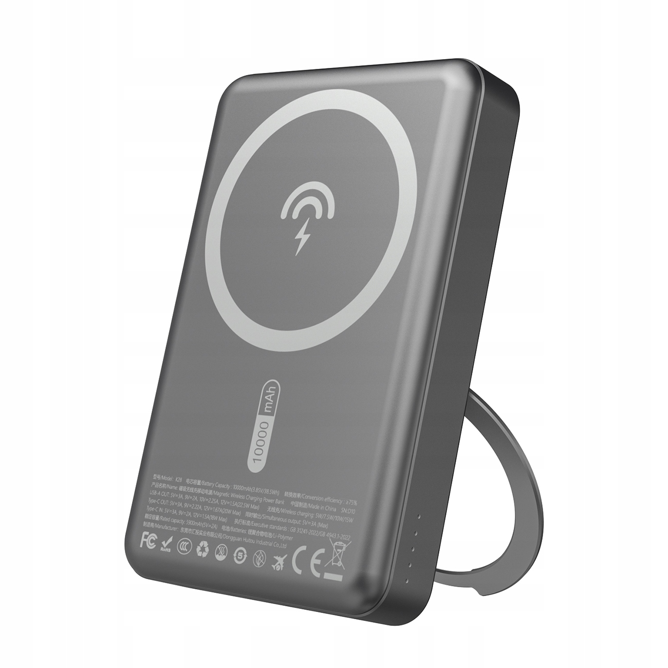 Powerbanka K28 10000 mAh s MagSafe s kovovým krytem a stojánkem Pd 22.5 W