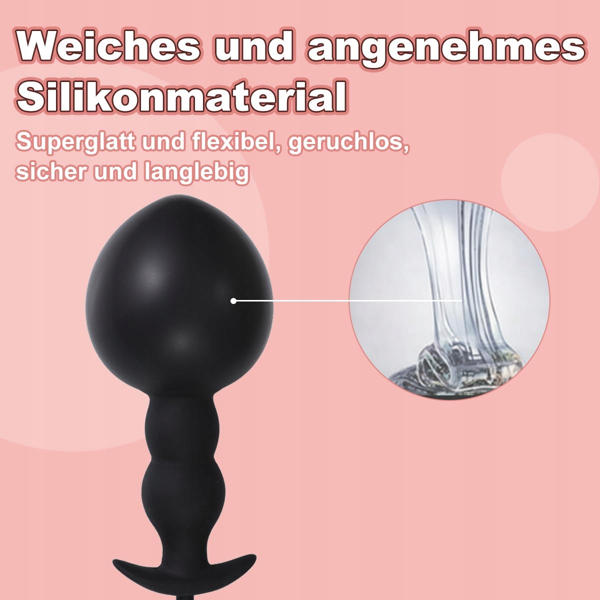 AUFBLASBAR Analny Korek Dmuchany Z Pompą Regulowany Dildo BDSM Zabawka — miniatura 5