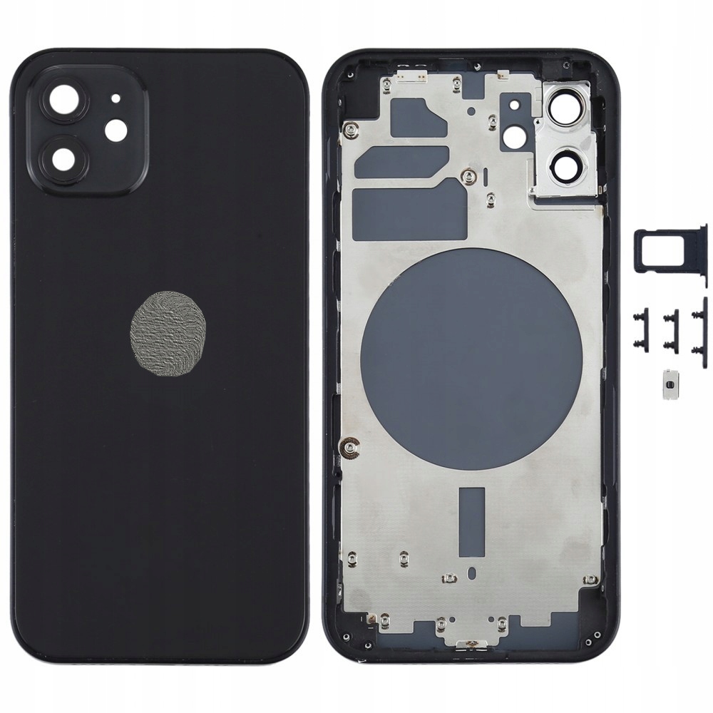 Tylna obudowa kompletna do Apple Iphone 12 Czarny
