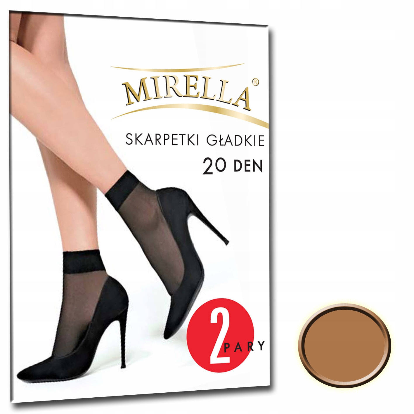 

Skarpetki damskie lycra połysk 20 den 2 pary Beige