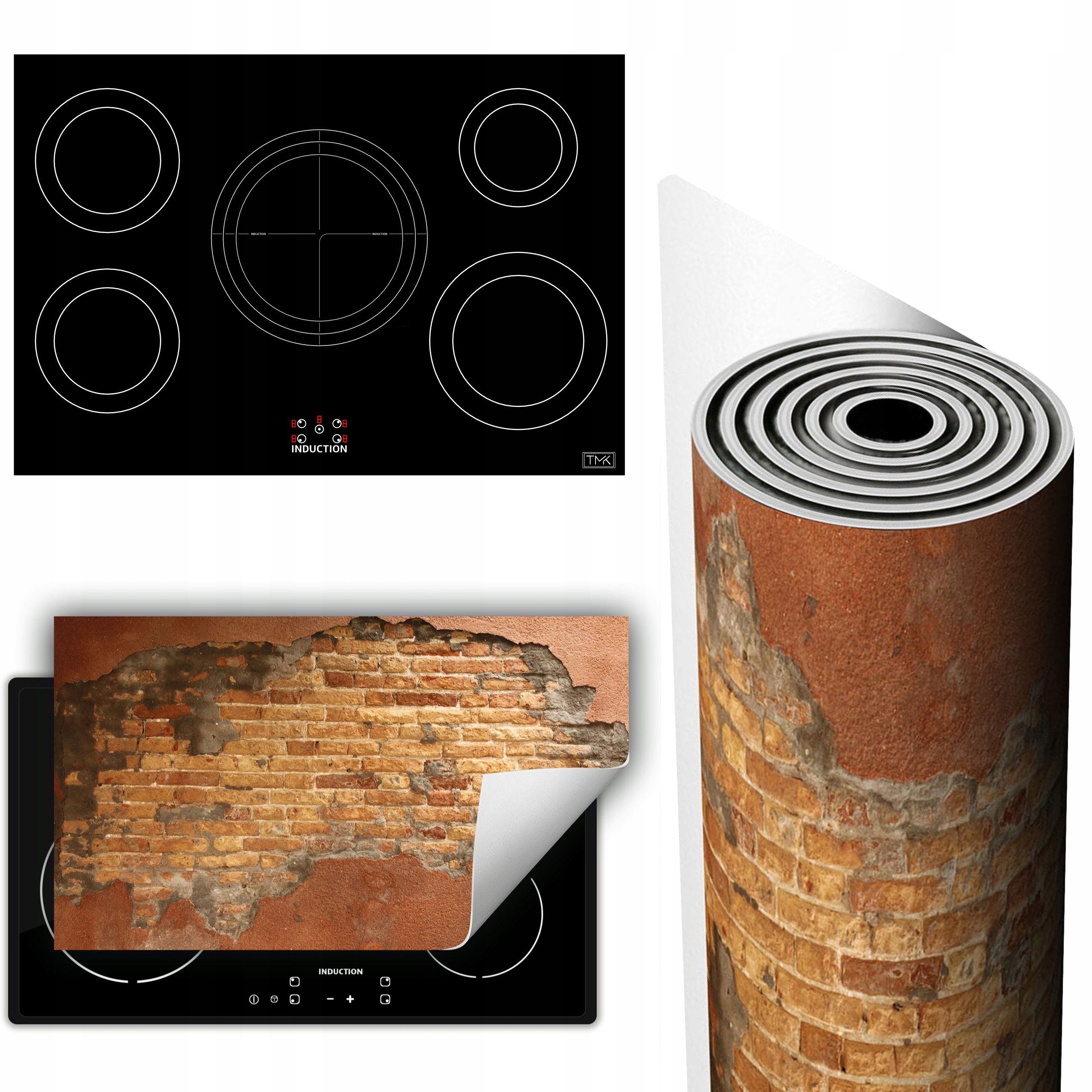 Vinylová Podložka Ochrana Sporáku Desky 90x52 Stará cihla