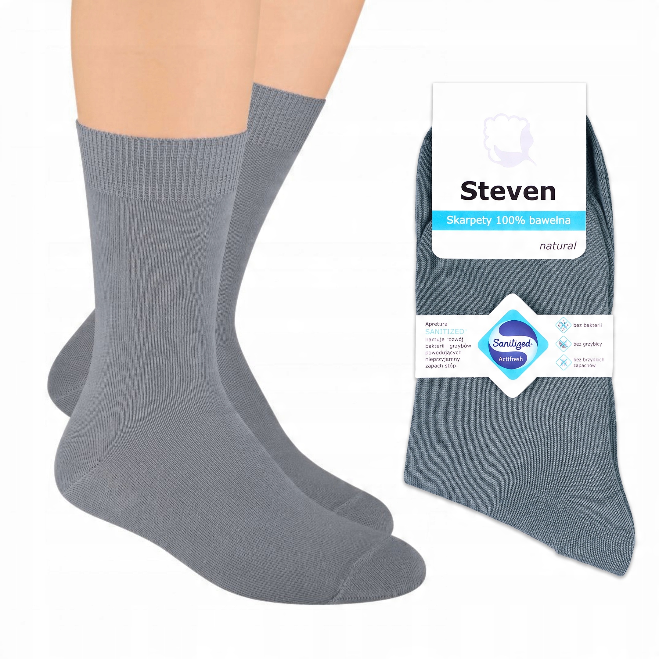 

Skarpety męskie Bawełniane szary Steven 38-40