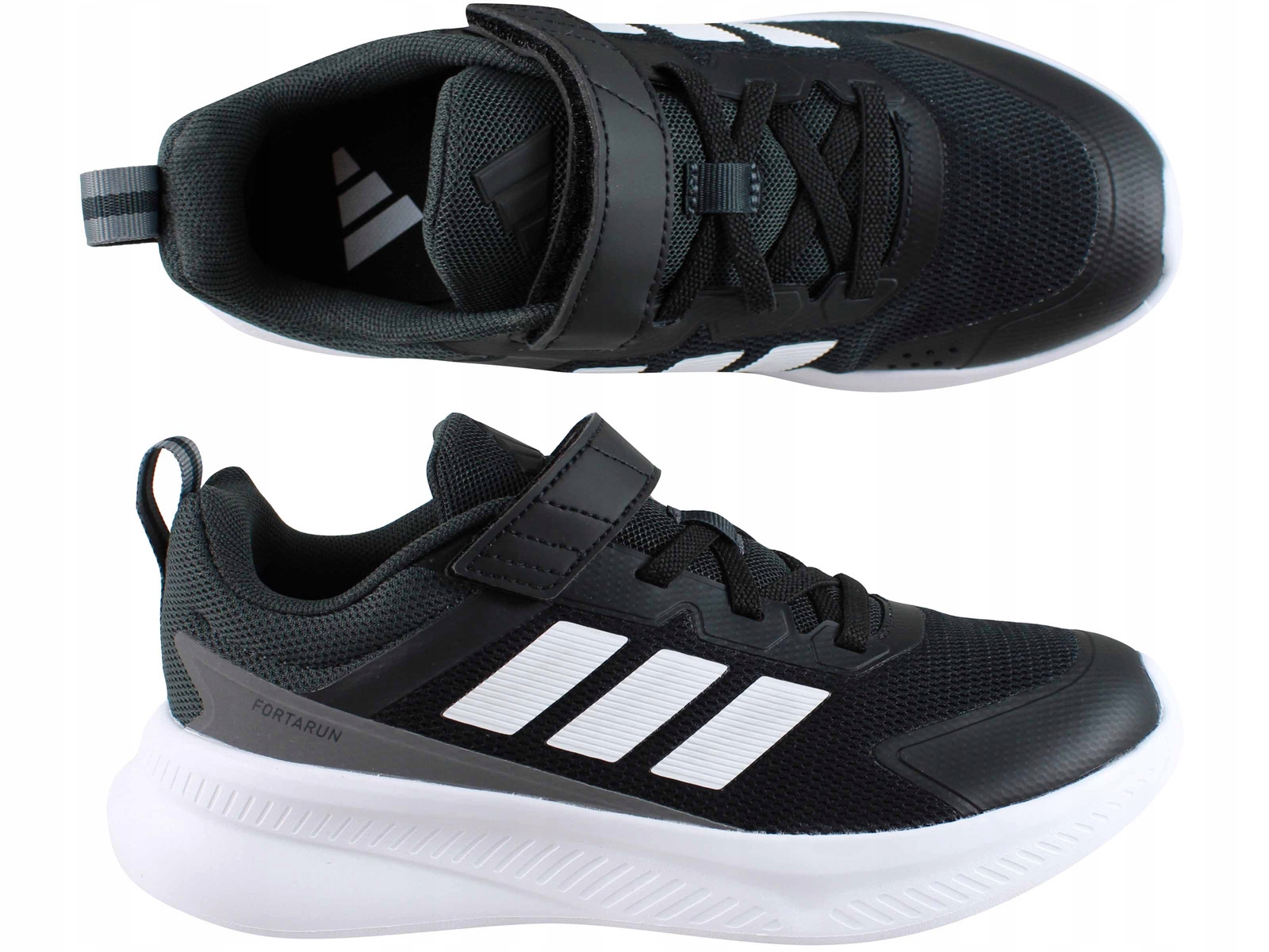 Adidas Fortarun JQ5193 Buty Sportowe Czarne Na Rzep Gumka