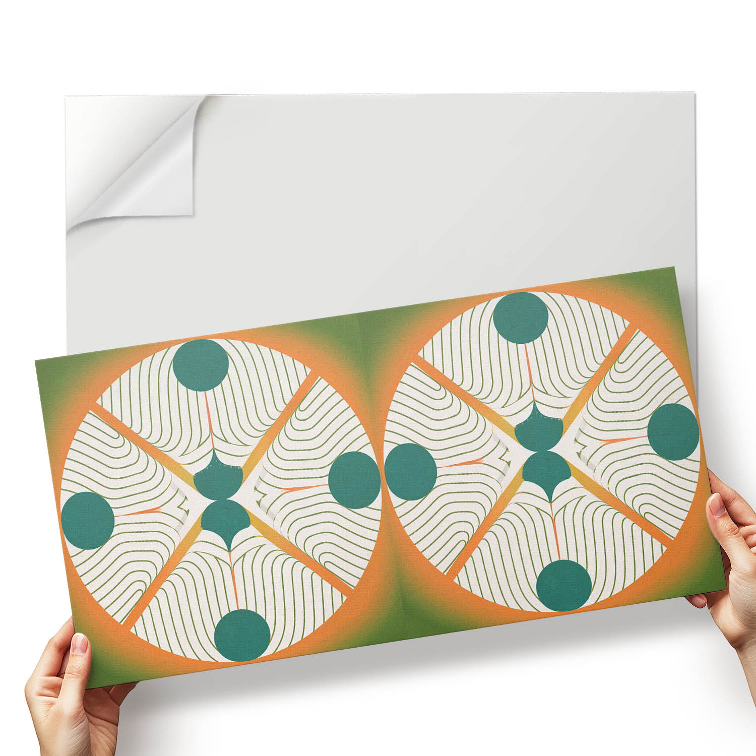 Sada vinylových dlaždic kulatý vzor v abstraktním stylu 6x60x30 cm