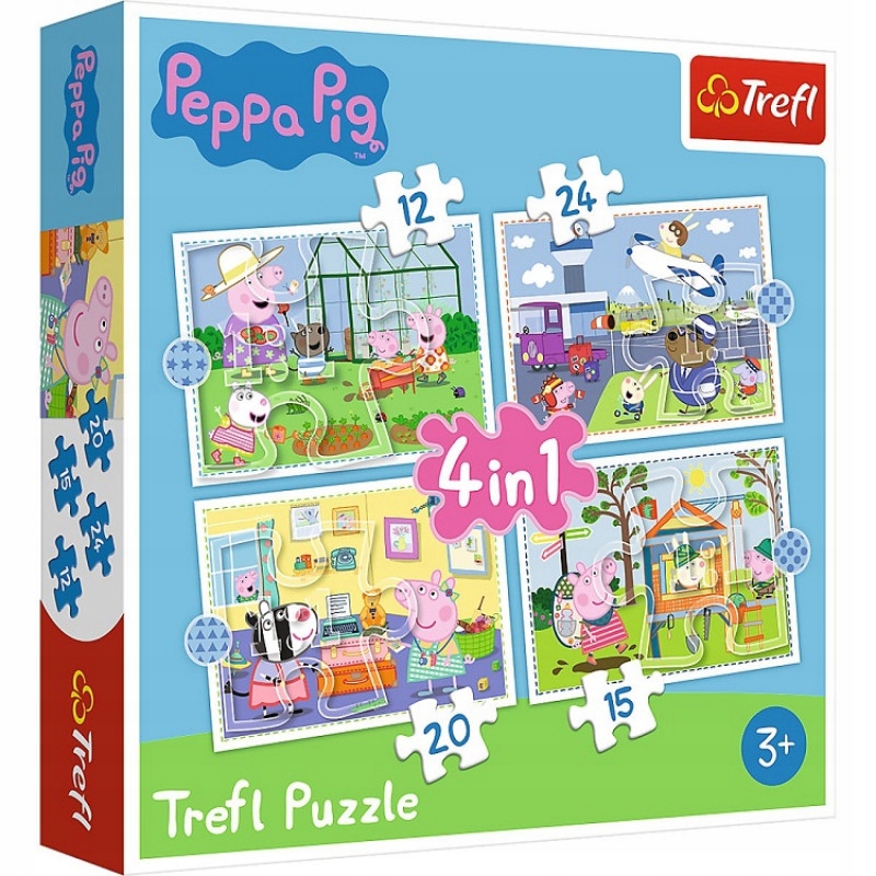 

Puzzle Świnka Peppa 4w1 Wspomnienia z wakacji
