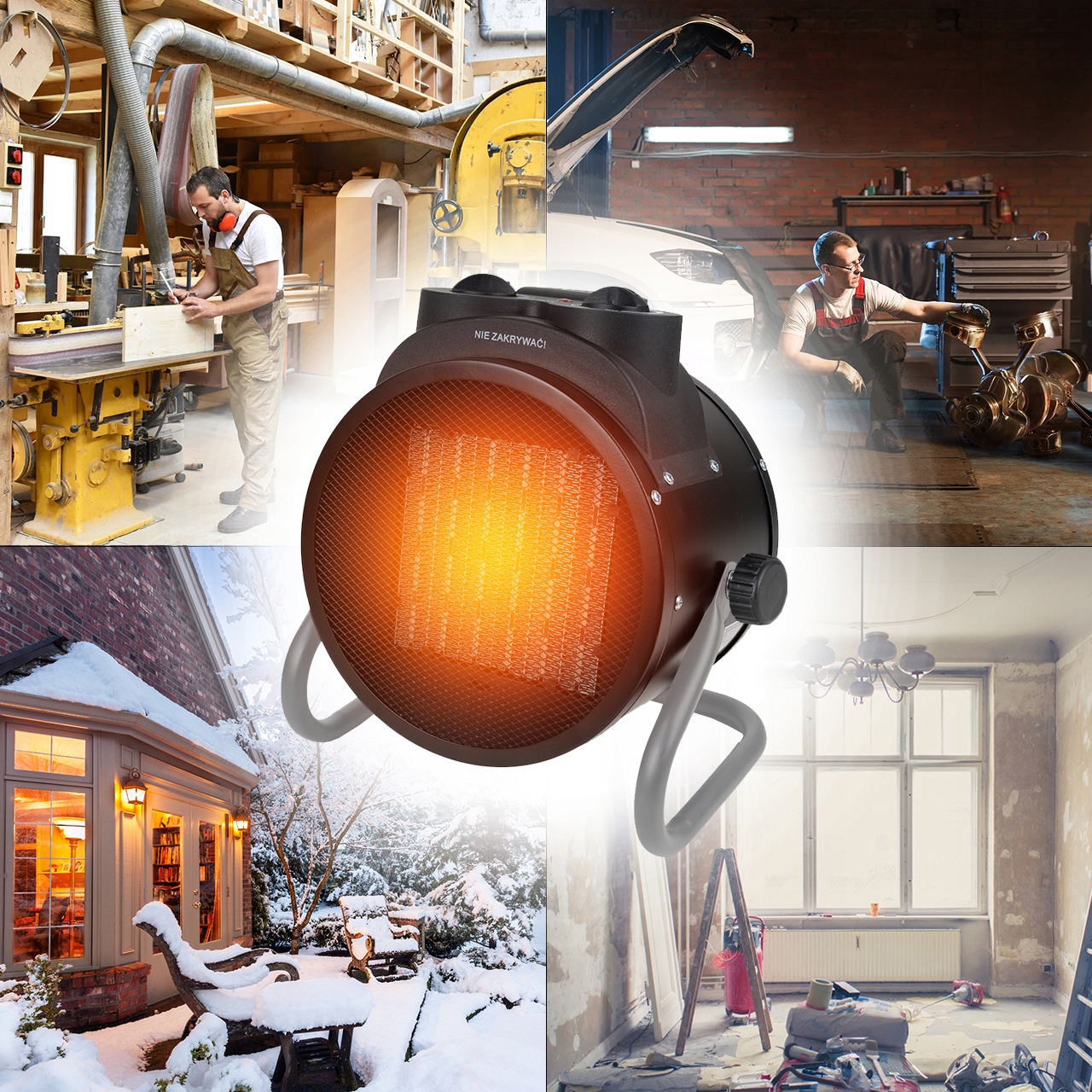 NAGRZEWNICA ELEKTRYCZNA GRZEJNIK FARELKA 2 kW Model INFERNO 4000