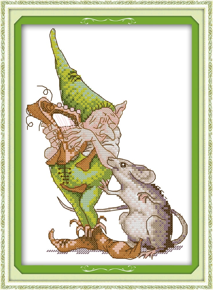 Kanva s potiskem vyšívací sada (kanva,mulina,jehla)