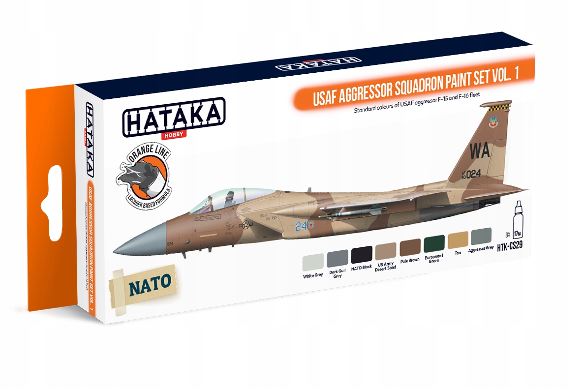 Sada barev Hataka HTK-CS29 Usaf Aggressor Squadron Paint Set Vol. 1