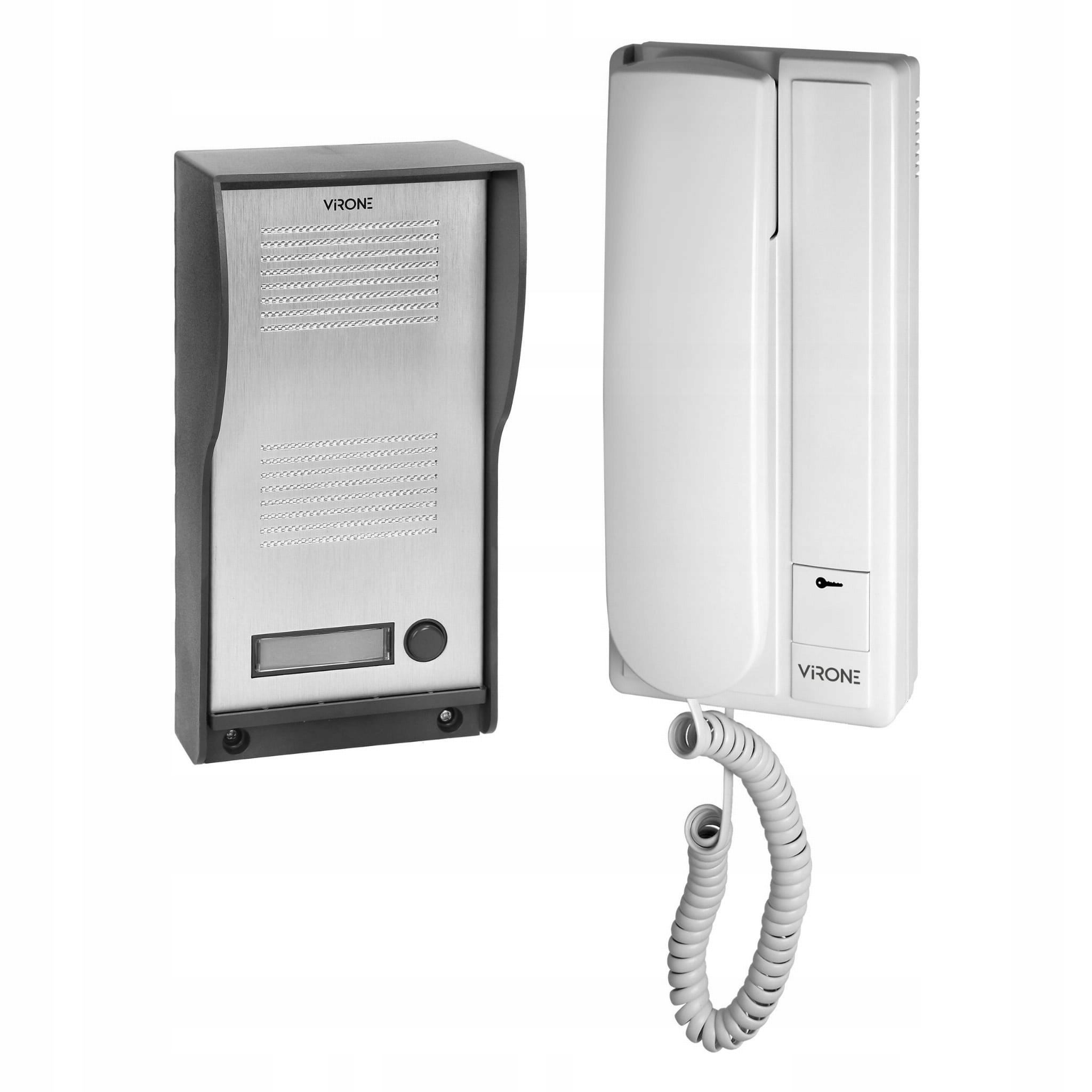 Zestaw domofonowy jednorodzinny nattynkowy biało-srebrny DP-16