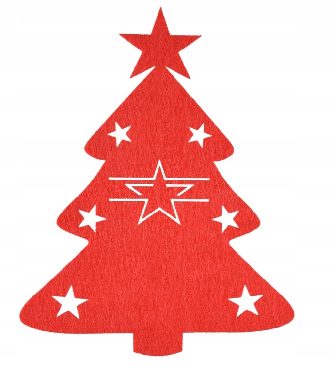 

Etui na sztućce filcowe Czerwona Choinka święta x4