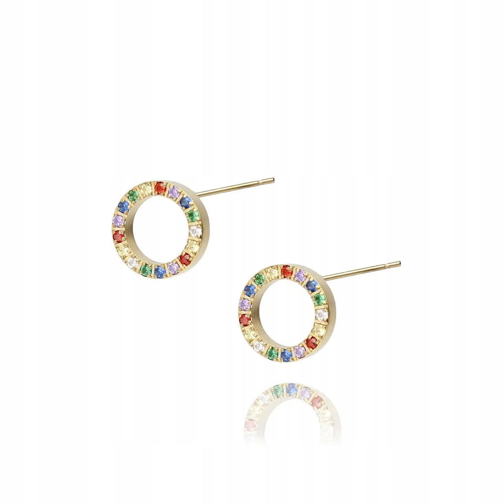 Náušnice dámské By Dziubeka vícebarevné zirkon kolečko