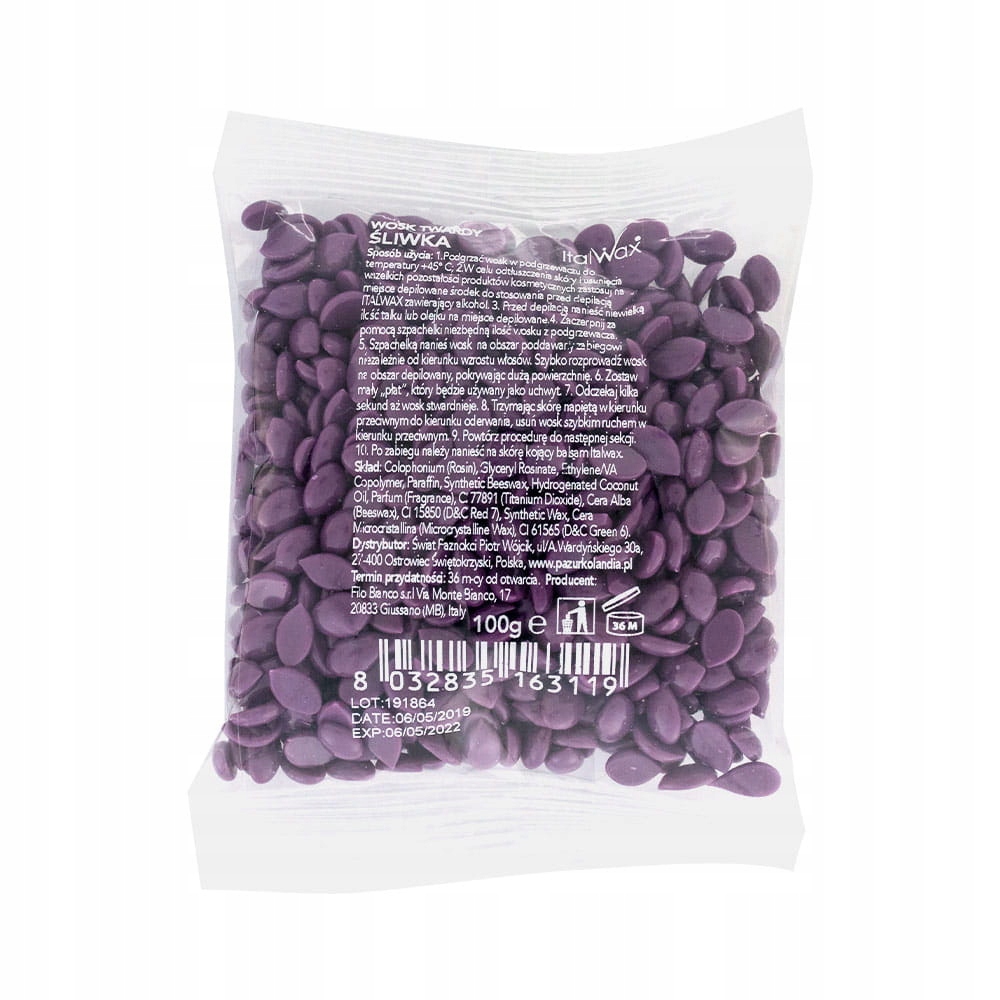 

Wosk Bezpaskowy Śliwka Perełki 100g
