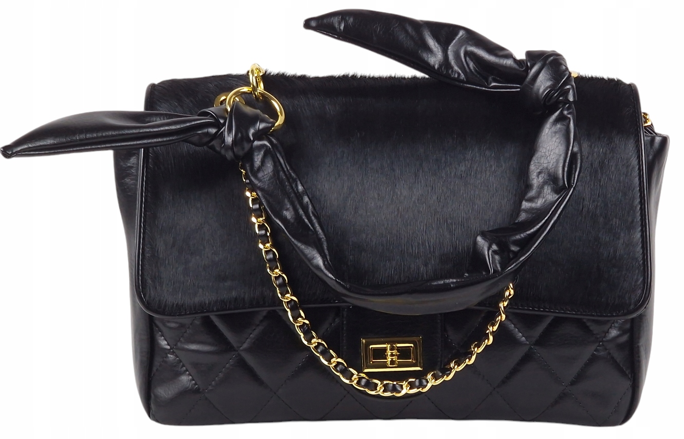 Massimo Contti kabelka přes rameno eko kůže prošívaná černá