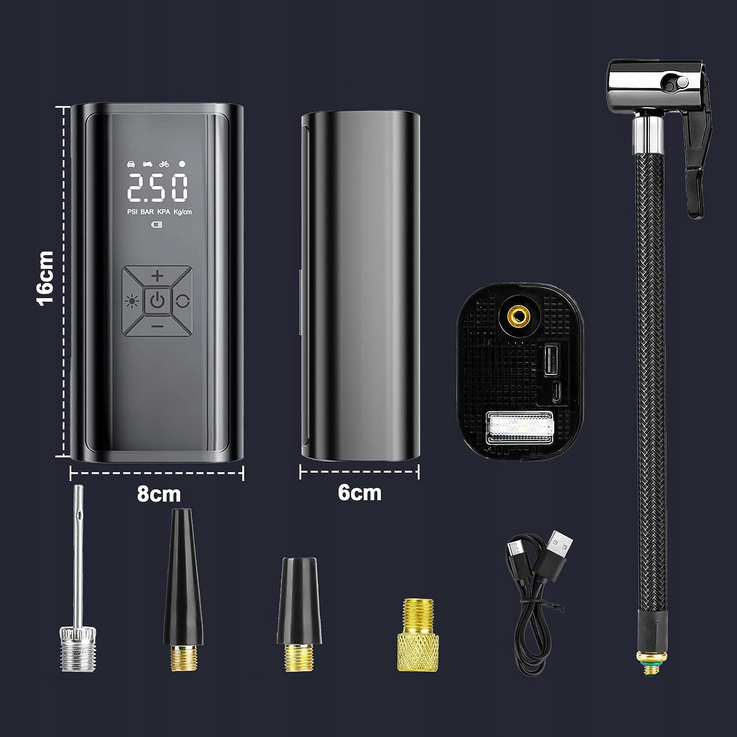 ELEKTRYCZNA POMPKA ROWEROWA MINI POMPKA POWIETRZA DO WSZYSTKICH ZAWORÓW Marka Inna marka