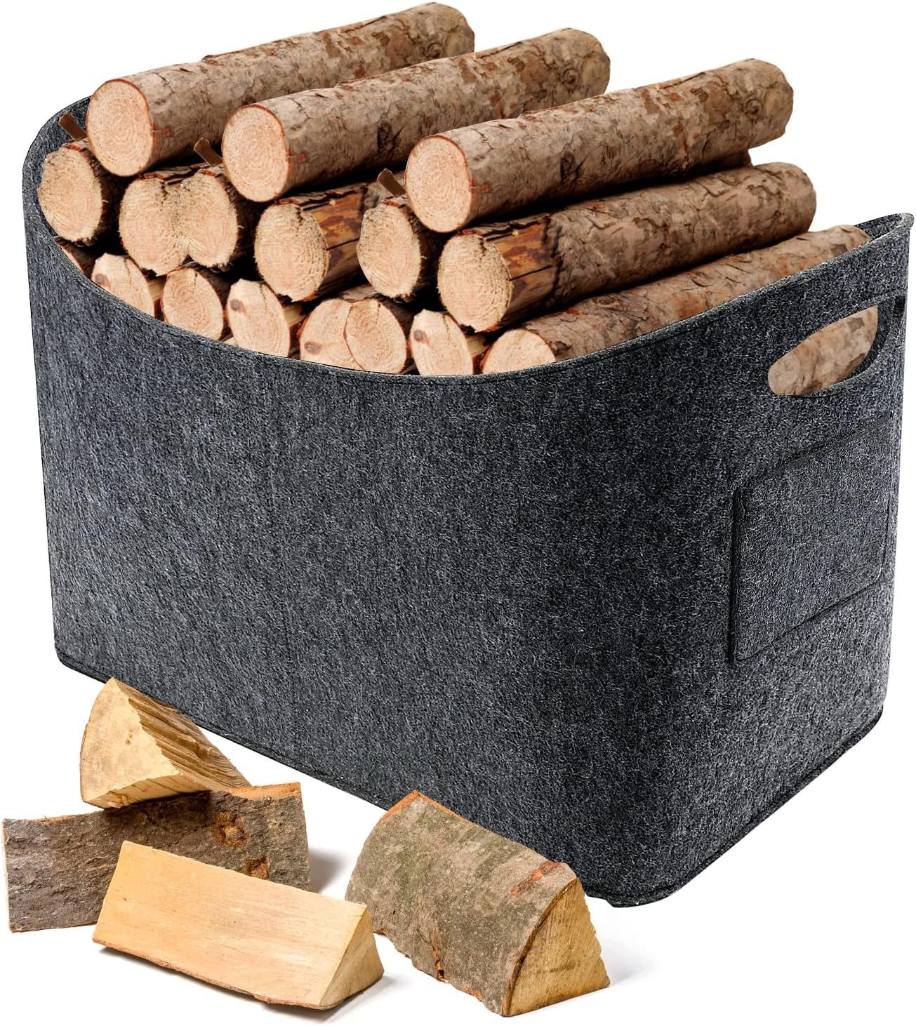 Taška Na Dřevo Ke Krbu 63L 53X40X30 CM Skládací Filcová