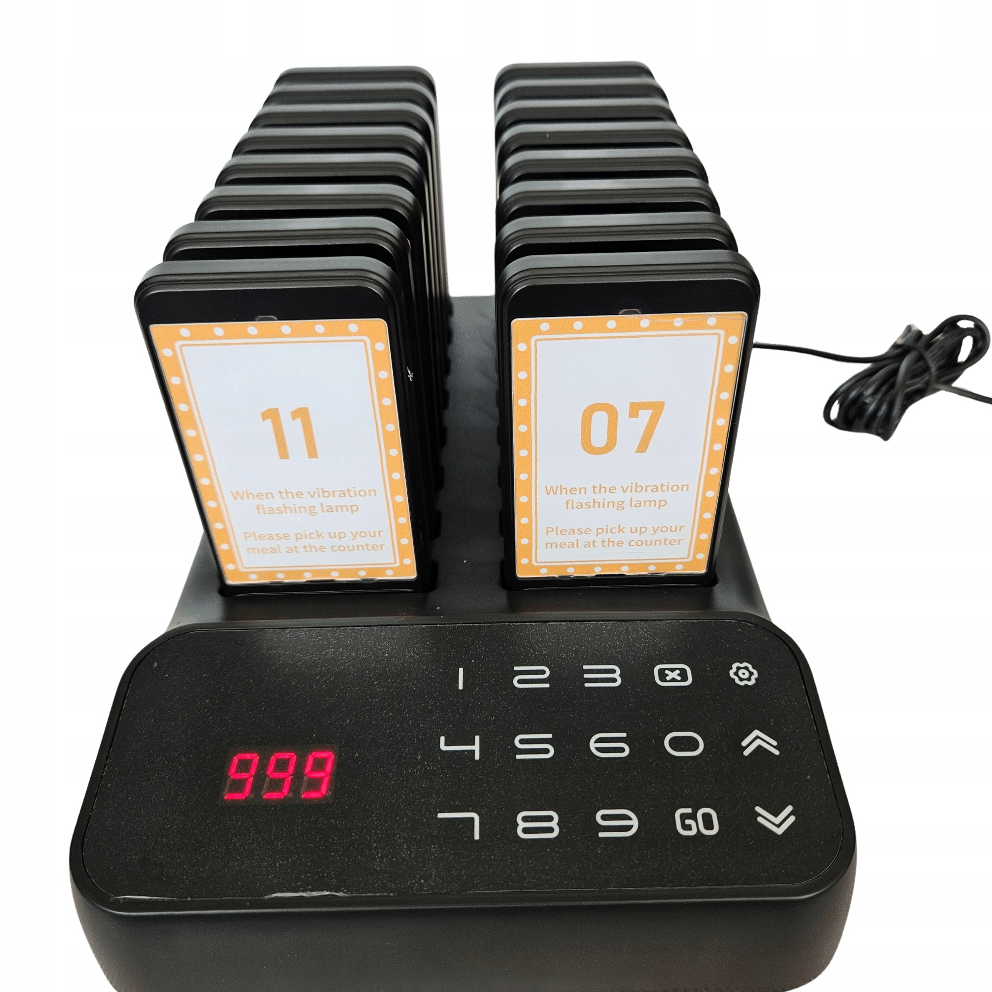 Vyvolávač zákazníků Pager restaurace Sada 500 m Dosah 16 Ks