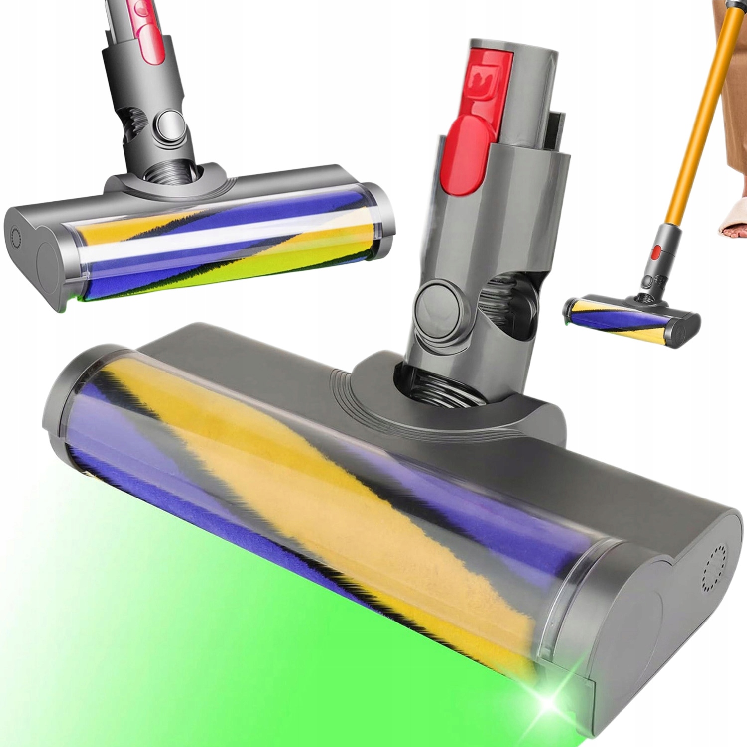 Turbo Szczotka Miękka Elektroszczotka Led Do Dyson V7 V8 V10 V11 V15