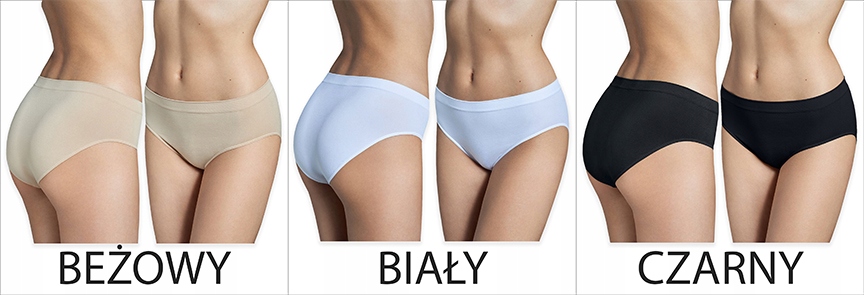 GATTA Bikini Queenie, KOLORY, Bezszwowe, 3-pak, M Wzór dominujący bez wzoru