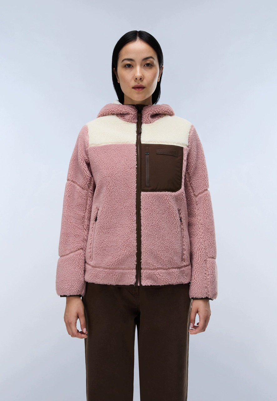 Napapijri Bluza Damska Yupik Full Zip Hoodie NA8APH Pink Woodrose L