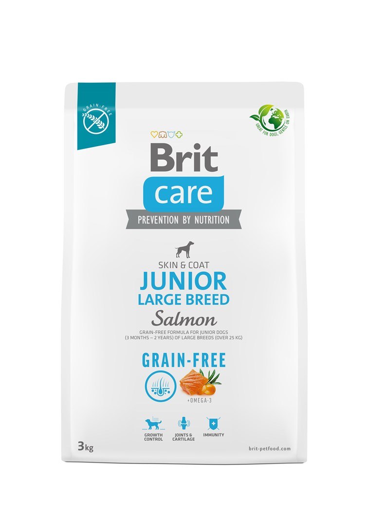 Brit Care Grain-Free Junior Large Breed Salmon suché krmivo pro psy 3 kg